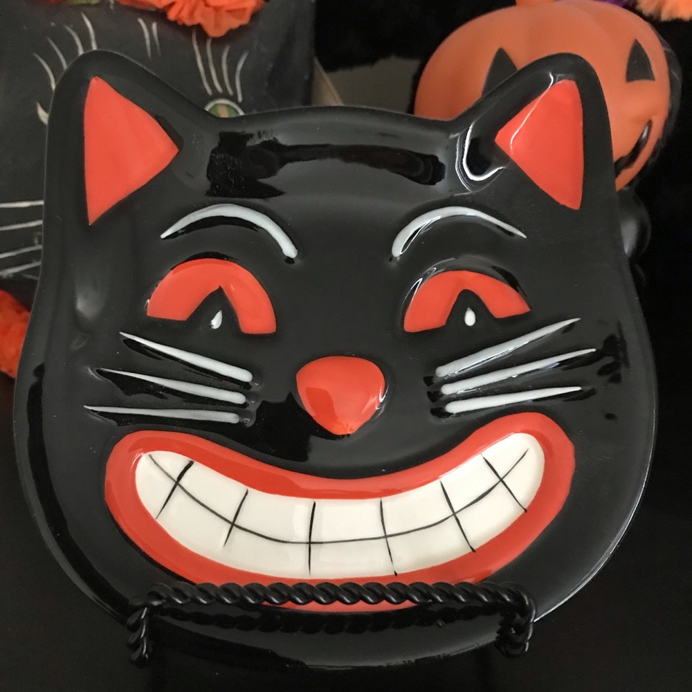 Black Cat Ceramic Plate 🎃🐈‍⬛